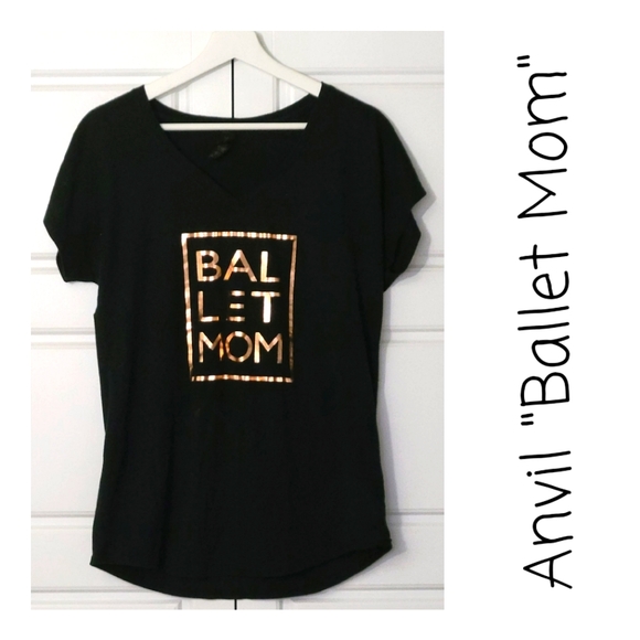 Anvil - Ballet Mom Black and Gold Tee - Picture 1 of 4